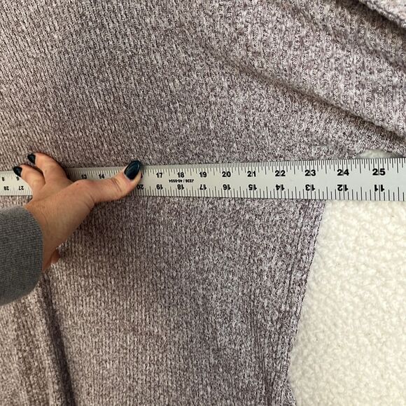Lucky Brand Sweater Womens XL Heather Grey Ruffle‎ Wrist Lightweight Pullover - Picture 4 of 6